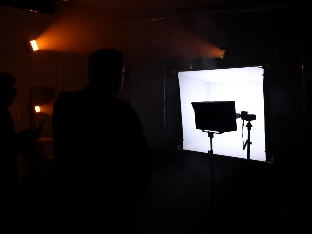 Behind the scenes on a film set